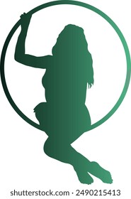 Gradient Color Silhouette of Acrobatic Gymnast.