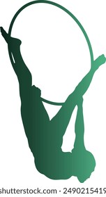 Gradient Color Silhouette of Acrobatic Gymnast.