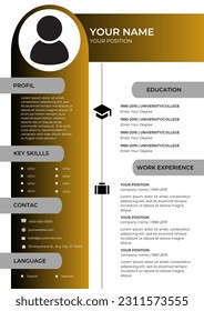 Gradient Color Simple Work Experience Resume