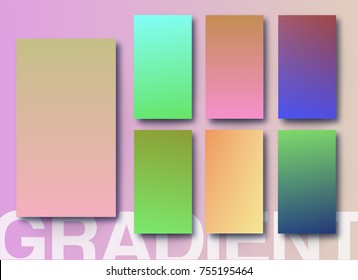 Gradient color soft and smooth background set, Vector illustration. For modern color transitions background. For your brilliant background design ; flyer, poster, brochure, banner, ads