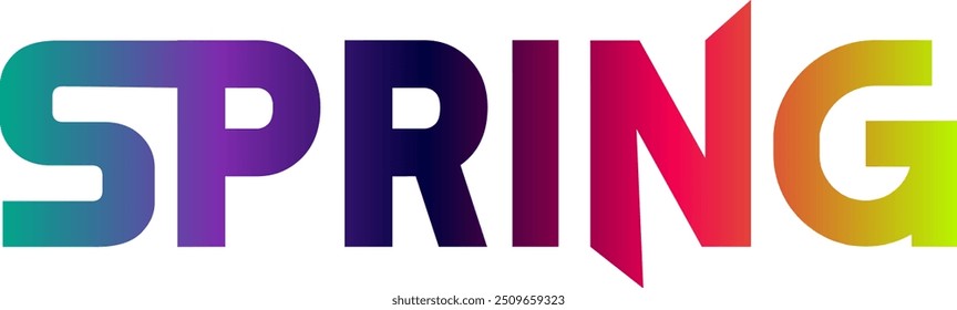 Gradient color Spring text, Spring text