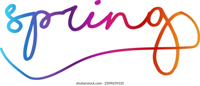 Gradient color Spring text, Spring text
