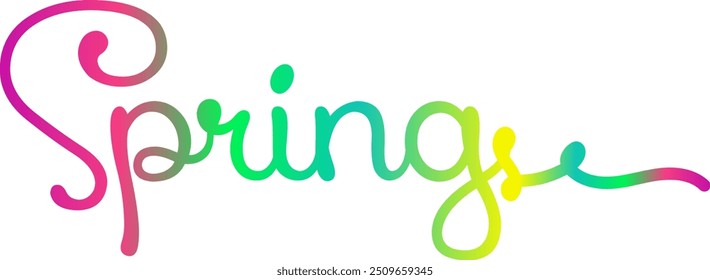 Color degradado Texto de primavera, Texto de primavera