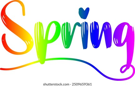 Gradient color Spring text, Spring text