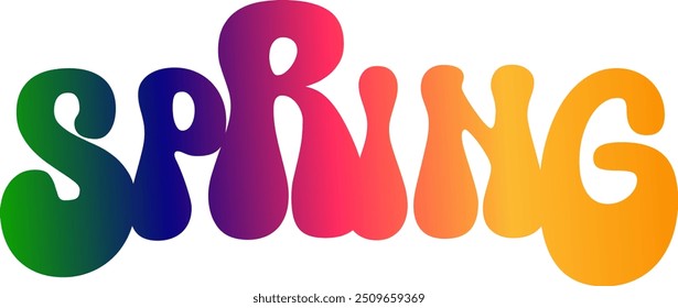 Gradient color Spring text, Spring text