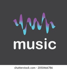 concepto de logotipo de música de flujo de color gradiente como marca de logotipo de estación de radio, editor de música, aplicaciones móviles o de escritorio