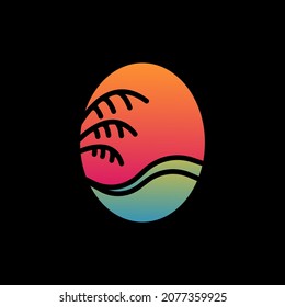 Gradient color summer beach logo vector for your company or business