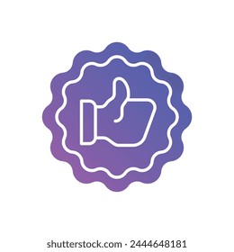 Gradient Color Thumbs Up vector icon