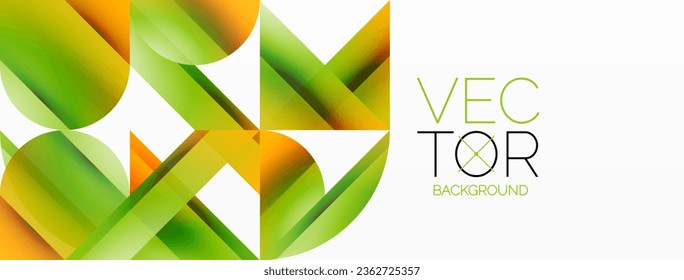 Gradient color triangles and circles on white. Dynamic blend creating captivating visual impact. Geometric background for digital designs, presentations, website banners, social media posts