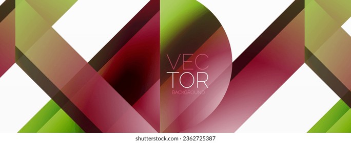 Gradient color triangles and circles on white. Dynamic blend creating captivating visual impact. Geometric background for digital designs, presentations, website banners, social media posts