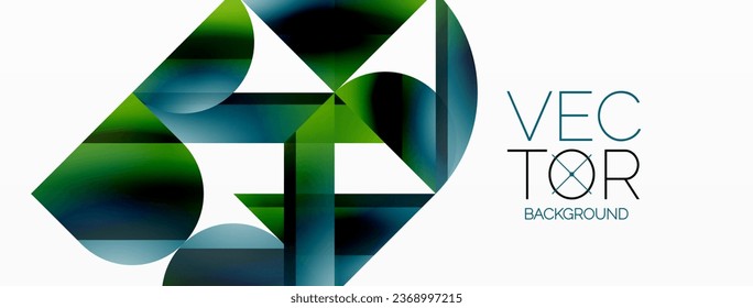 Gradient color triangles and circles on white. Dynamic blend creating captivating visual impact. Geometric background for digital designs, presentations, website banners, social media posts