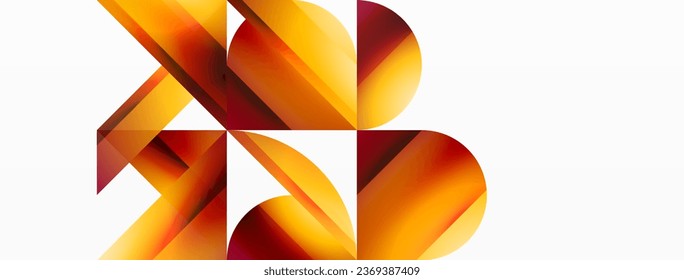 Gradient color triangles and circles on white. Dynamic blend creating captivating visual impact. Geometric background for digital designs, presentations, website banners, social media posts