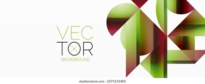 Gradient color triangles and circles on white. Dynamic blend creating captivating visual impact. Geometric background for digital designs, presentations, website banners, social media posts