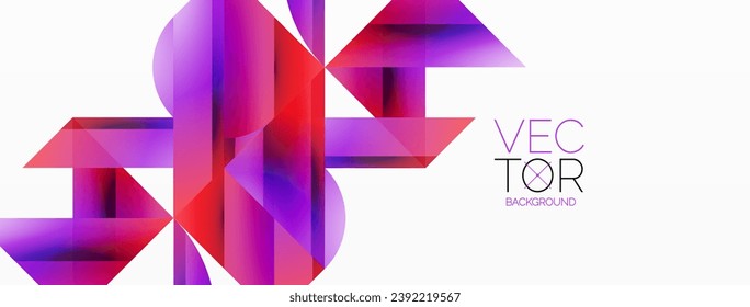 Gradient color triangles and circles on white. Dynamic blend creating captivating visual impact. Geometric background for digital designs, presentations, website banners, social media posts