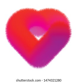 gradient color vector heart shape illustration on white 
