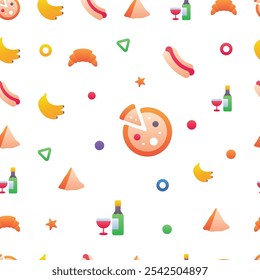 Gradient color vector icons pattern