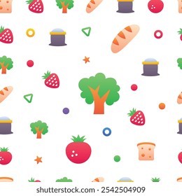 Gradient color vector icons pattern