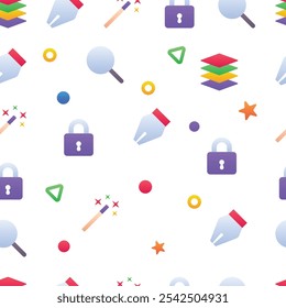 Padrão de ícones do vetor de cores de gradiente