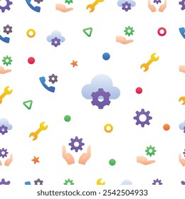 Gradient color vector icons pattern