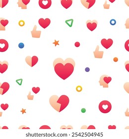 Gradient color vector icons pattern