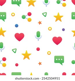 Gradient color vector icons pattern