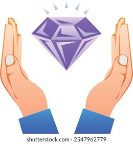 Gradient color vector illustration for Best quality diamond