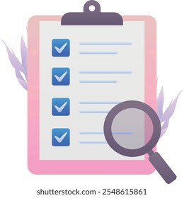 Ilustração do vetor de cor do gradiente para a lista de tarefas Verificar
