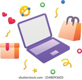 Gradient color vector illustration for Digital shopping