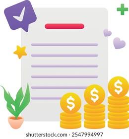 Ilustração do vetor de cor de gradiente para o relatório Financeiro