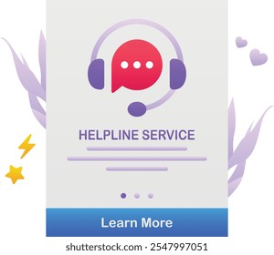 Farbverlauf-Vektorgrafik für Helpline-Service