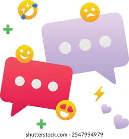 Ilustração do vetor de cor do gradiente para a caixa de chat Móvel