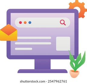 Gradient color vector illustration for Online business mail