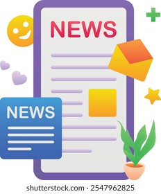 Gradient color vector illustration for Online news