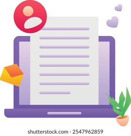 Gradient color vector illustration for Online profile
