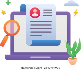 Ilustración vectorial de color degradado para el perfil en línea