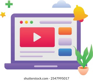 Gradient color vector illustration for Online video marketing