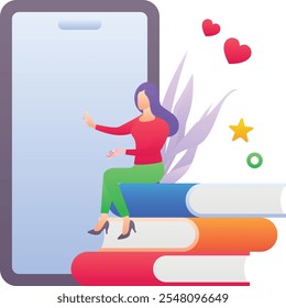 Gradient color vector illustration for Online education