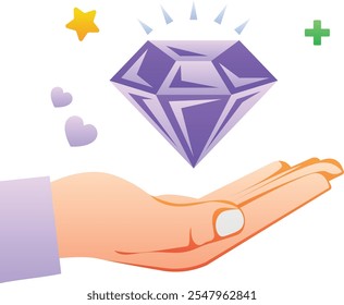 Farbverlauf-Vektorgrafik für Premium-Diamant