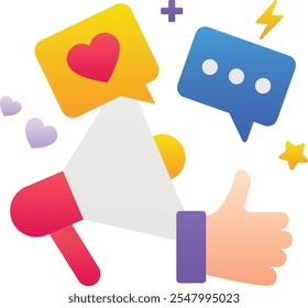 Gradient color vector illustration for Social media marketing