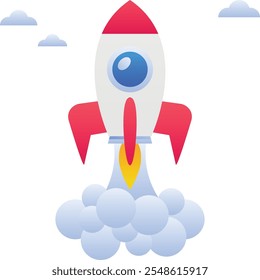 Gradient color vector illustration for Startup rocket