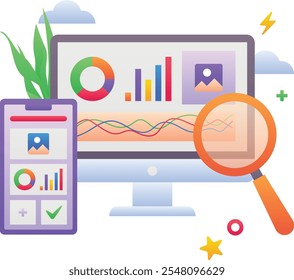 Gradient color vector illustration for Web Data analysis