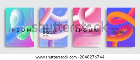 Gradient color wave brochure layout. Poster design template. Abstract composition background for cover page.