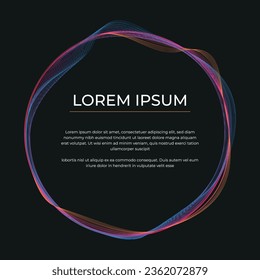 gradient color wavy lines frame
