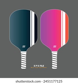 Gradient color with white stripes design on pickleball face.