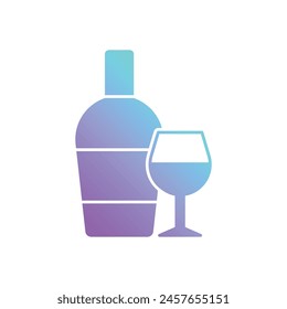 Gradient Color Wine vector icon.