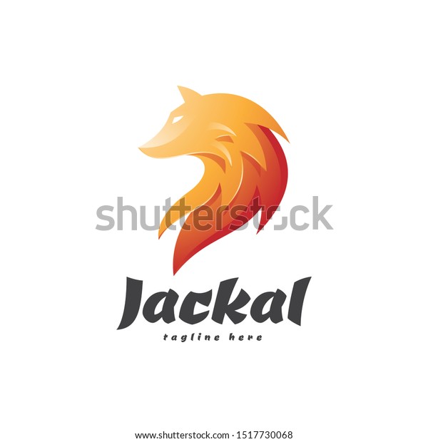 Gradient Color Wolf\
Jackal Fur Mascot\
Logo