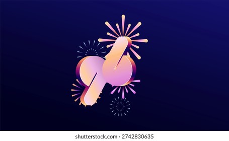 Gradient Colored 3D numbering anniversary 96th, 96th Happy Anniversary with colourful gradient, celebrating and greeting design banner.