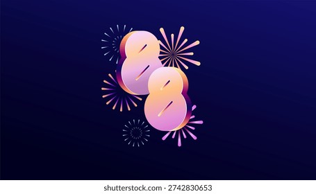 Gradient Colored 3D numbering anniversary 88th, 88th Happy Anniversary with colourful gradient, celebrating and greeting design banner.