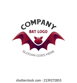 gradient colored abstract geometric animal bat logo design vector template