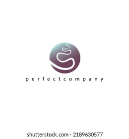 Gradient colored circle logo with wavy line inside. Logo for company, industry, business, event, brand, and product.